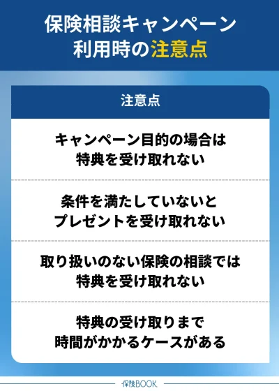 保険相談キャンペーン利用時の注意点