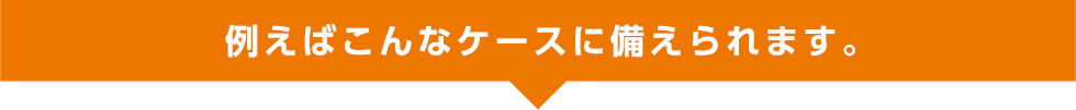 例えばこんなケースに備えられます。