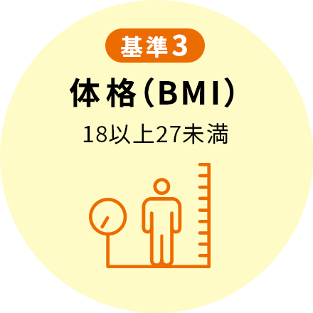 基準3　体格（BMI）　18以上27未満